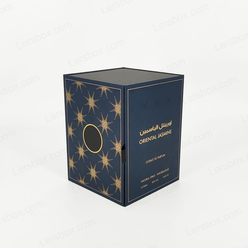 Luxury Rigid Perfume Box with Custom Gold Foil Logo and Elegant EVA Tray HP002