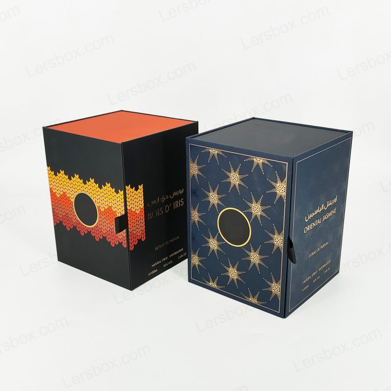 Luxury Rigid Perfume Box with Custom Gold Foil Logo and Elegant EVA Tray HP002