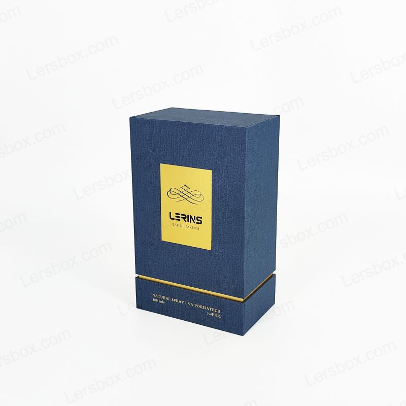 Gold Foil Logo Rigid Perfume Packaging with Premium EVA Tray Interior HP004