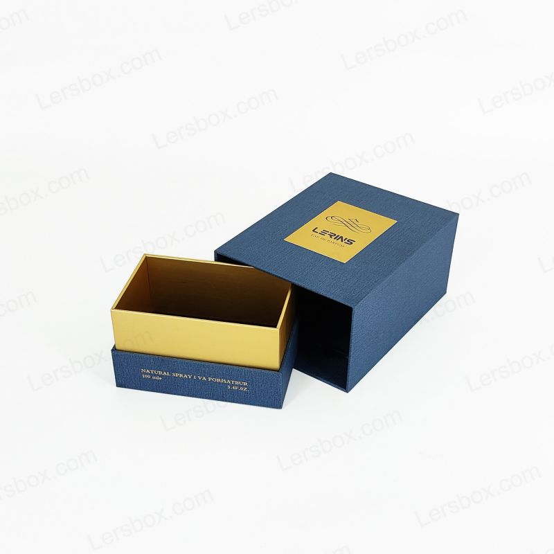 Gold Foil Logo Rigid Perfume Packaging with Premium EVA Tray Interior HP004