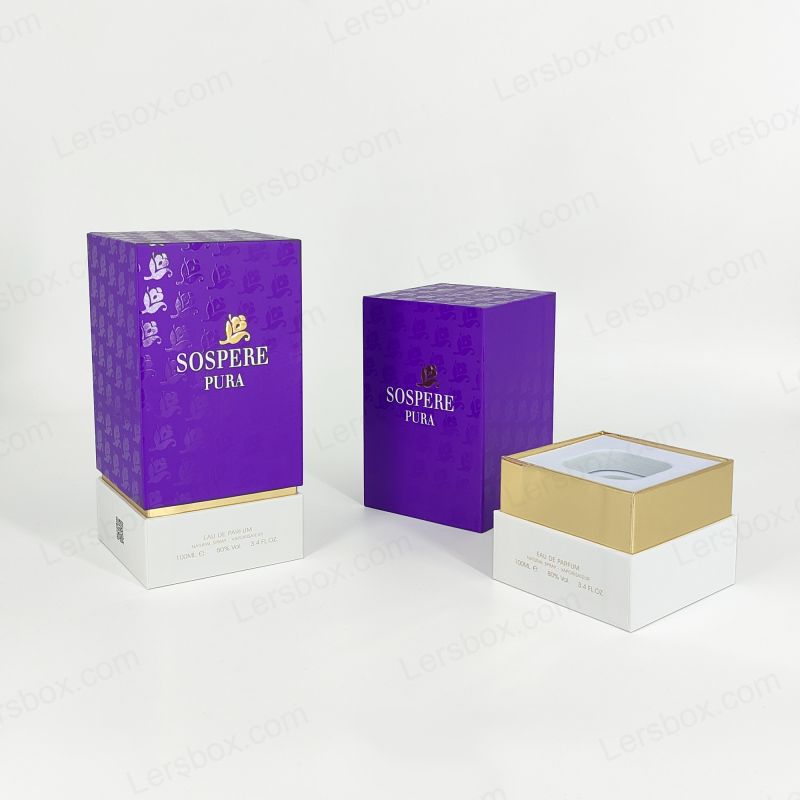 Premium Rigid Perfume Box with Gold Foil Logo and Handmade EVA Tray HP006