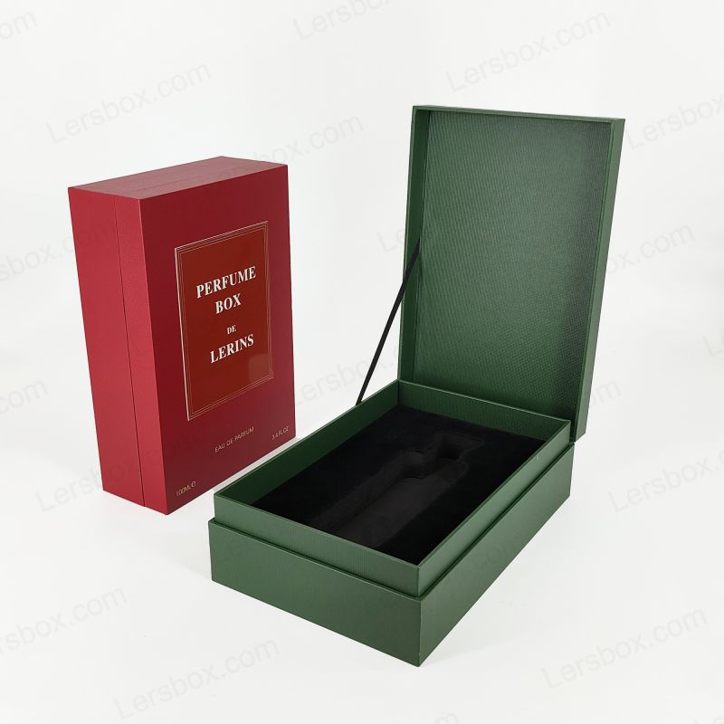 Gold Foil Stamped Perfume Box with EVA Tray and Sleek Lid Base HP005