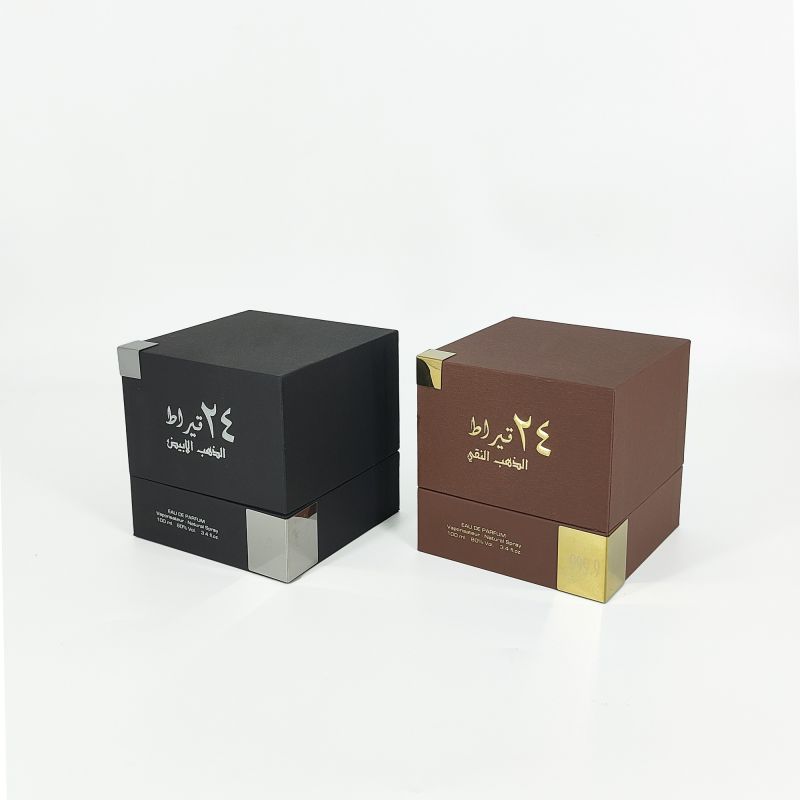 Premium Rigid Perfume Box with Gold Foil Logo and Handmade EVA Tray HP006