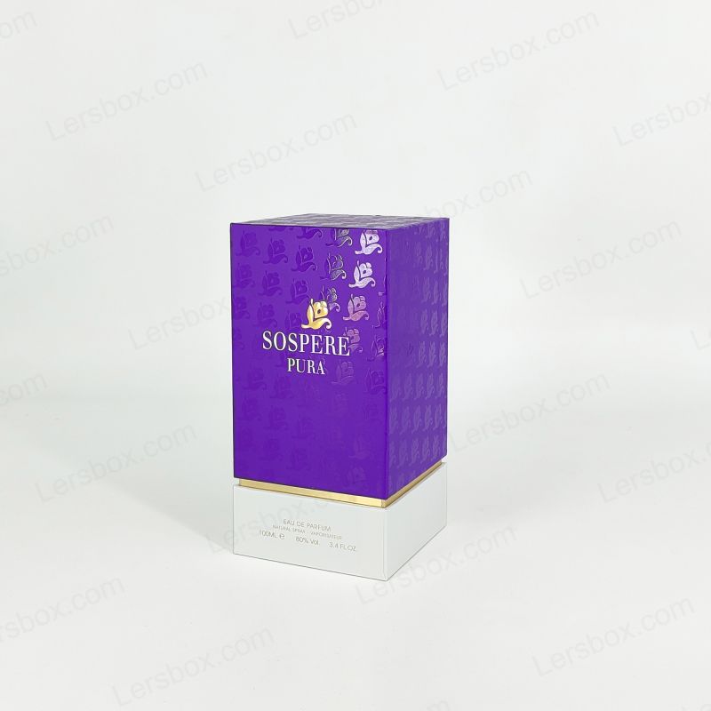 Premium Rigid Perfume Box with Gold Foil Logo and Handmade EVA Tray HP006