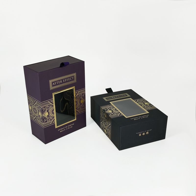 Luxury Gold Foil Perfume Box with EVA Foam Liner and Rigid Base Construction HP007