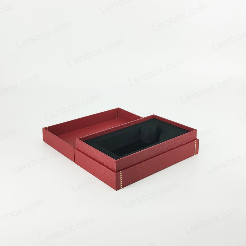 High-End Rigid Perfume Box with Gold Foil Detail and EVA Insert Cushion HP010