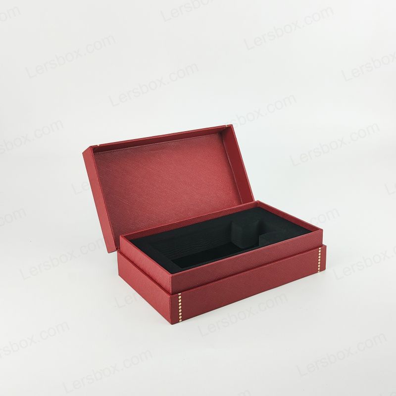 High-End Rigid Perfume Box with Gold Foil Detail and EVA Insert Cushion HP010