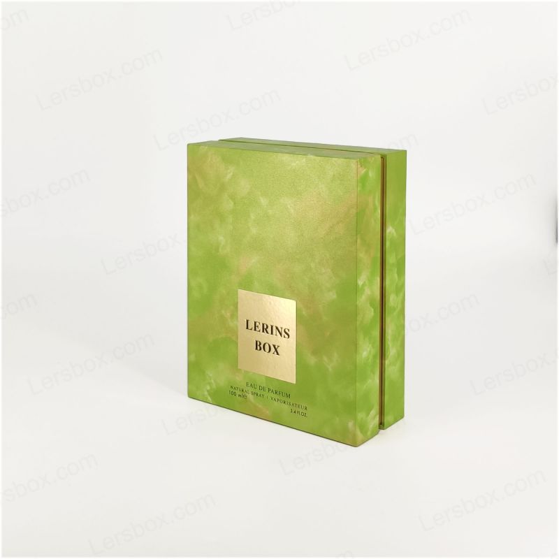 Stylish Gold Foil Perfume Box with EVA Tray for Fragrance Display and Rigid Lid Base HP020