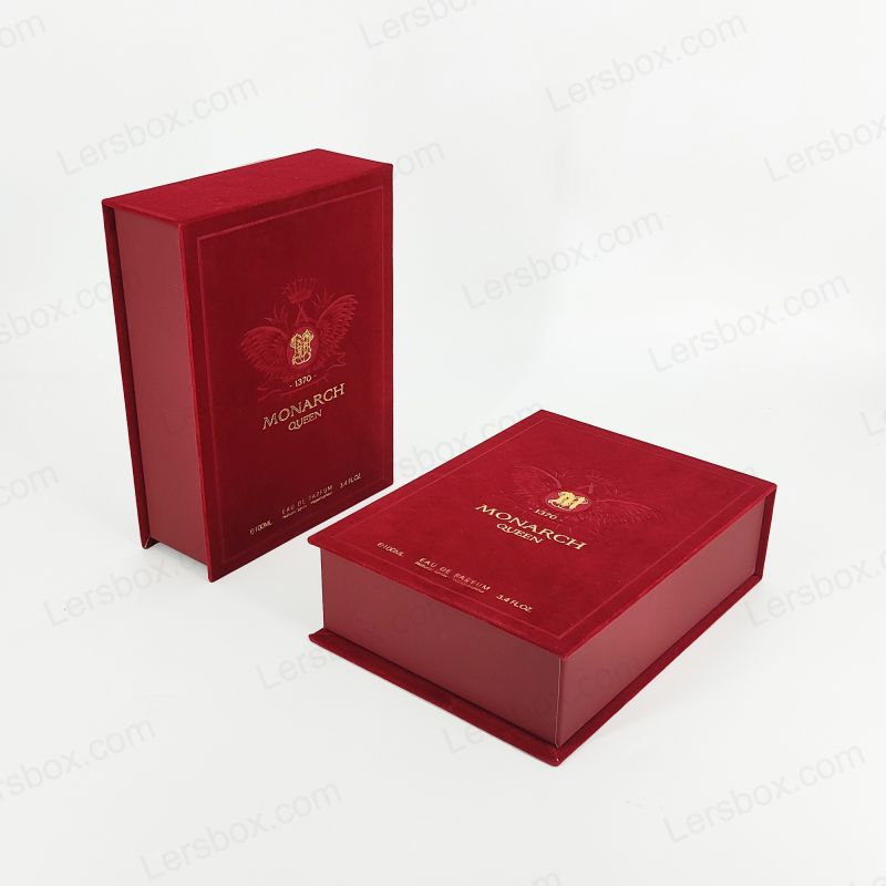 High-End Rigid Perfume Box with Gold Foil Detail and EVA Insert Cushion HP010