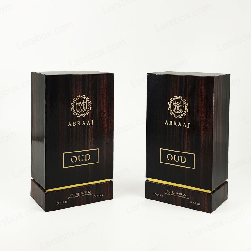 Handcrafted Rigid Perfume Packaging with Gold Foil Detailing and EVA Foam Insert HP019