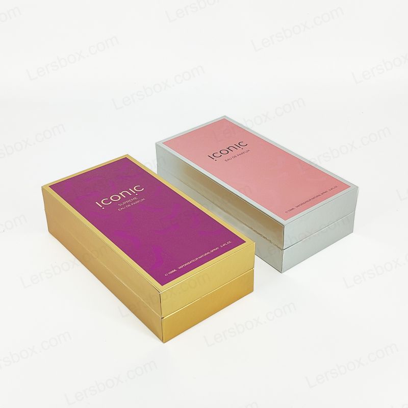 Elegant Gold Foil Stamped Perfume Box with EVA Tray and Handcrafted Rigid Design HP014