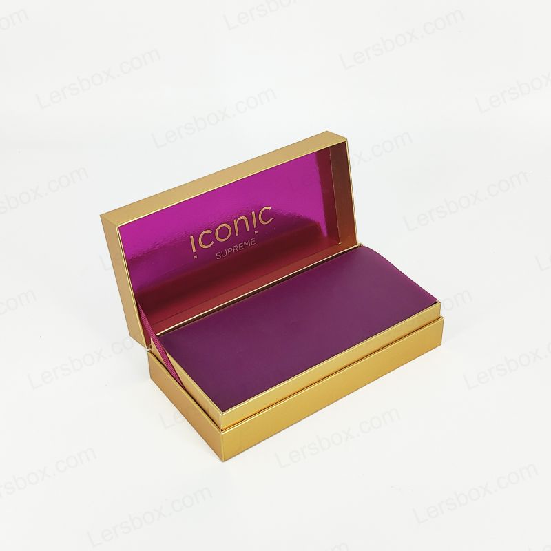 Elegant Gold Foil Stamped Perfume Box with EVA Tray and Handcrafted Rigid Design HP014