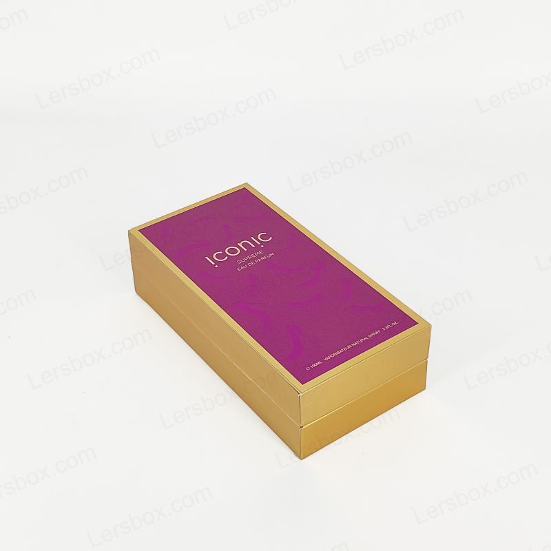 Elegant Gold Foil Stamped Perfume Box with EVA Tray and Handcrafted Rigid Design HP014