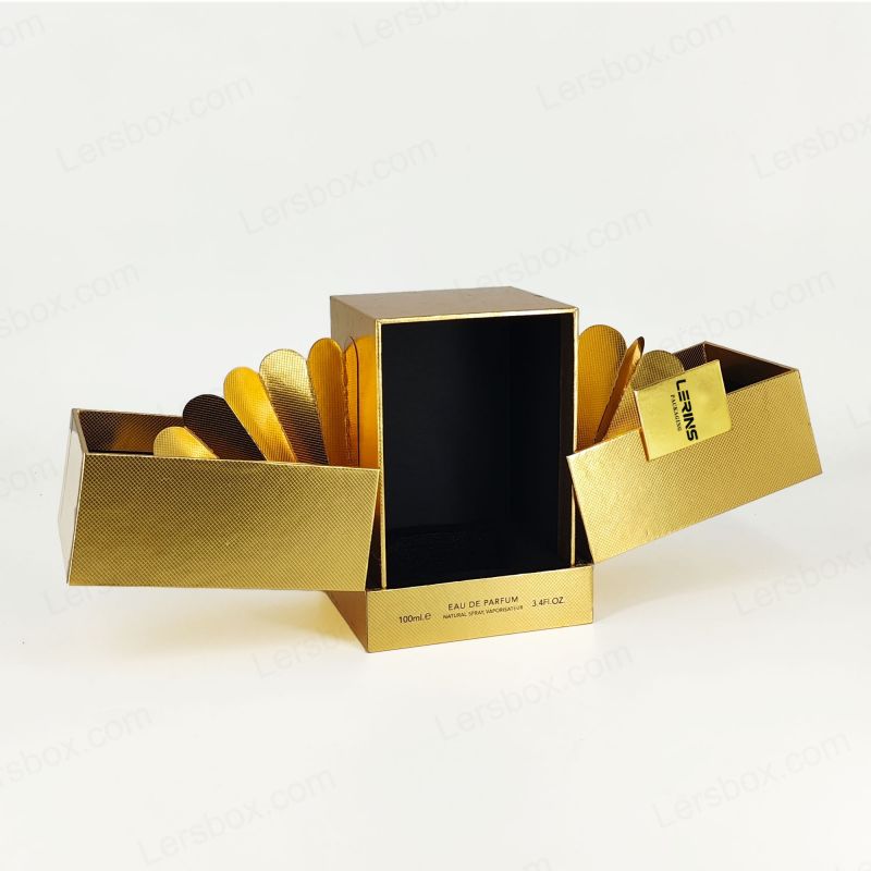 Sophisticated Perfume Box with Custom Gold Foil and EVA Insert, Lid and Base Design HP016