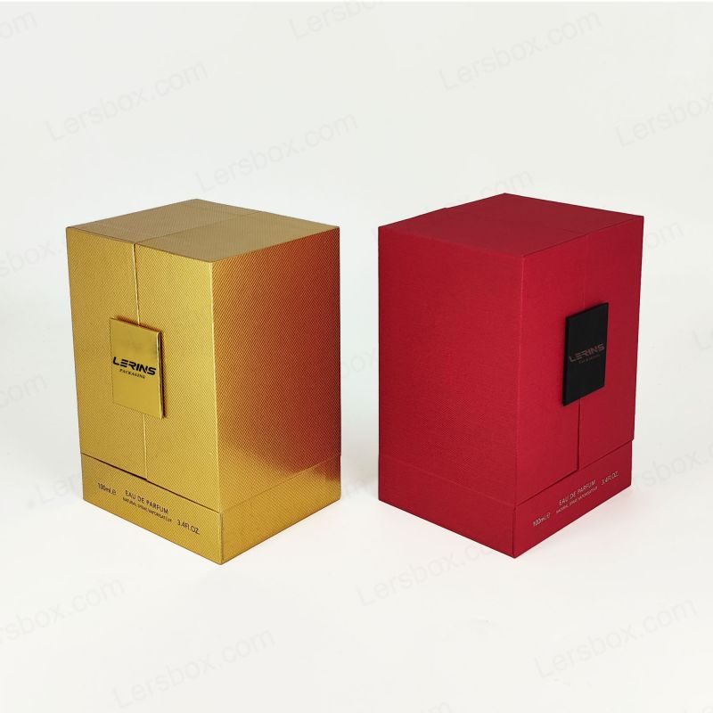 Sophisticated Perfume Box with Custom Gold Foil and EVA Insert, Lid and Base Design HP016