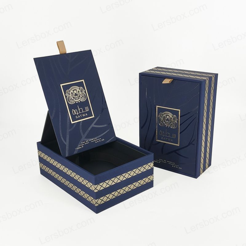 Luxury Perfume Box with Custom Gold Foil Embossing and EVA Tray for Added Protection HP018