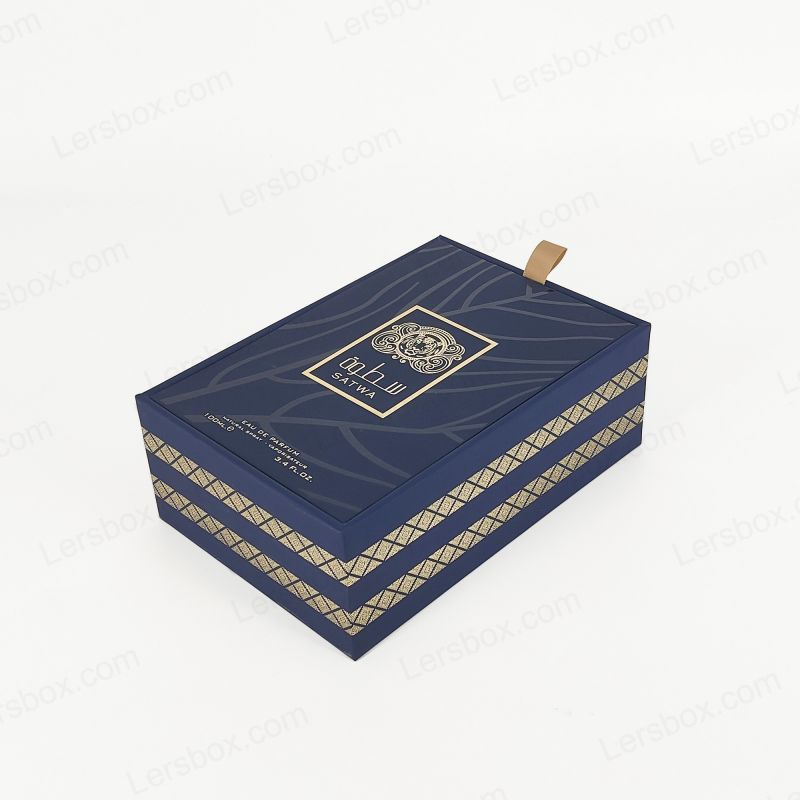 Luxury Perfume Box with Custom Gold Foil Embossing and EVA Tray for Added Protection HP018