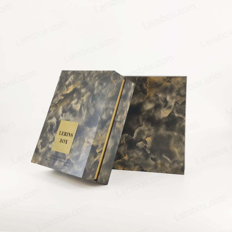 Stylish Gold Foil Perfume Box with EVA Tray for Fragrance Display and Rigid Lid Base HP020