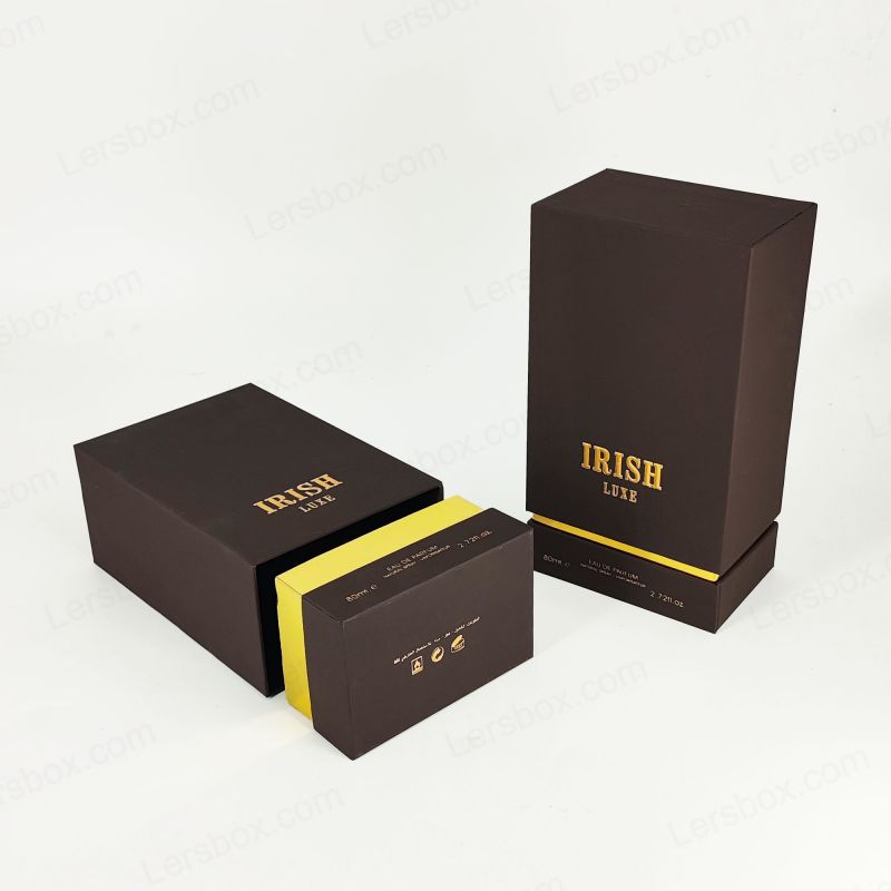 Sophisticated Perfume Box with Custom Gold Foil and EVA Foam for Safe Fragrance Display HP028