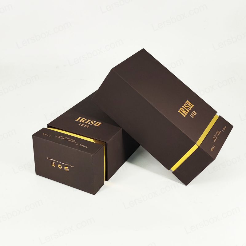 Sophisticated Perfume Box with Custom Gold Foil and EVA Foam for Safe Fragrance Display HP028