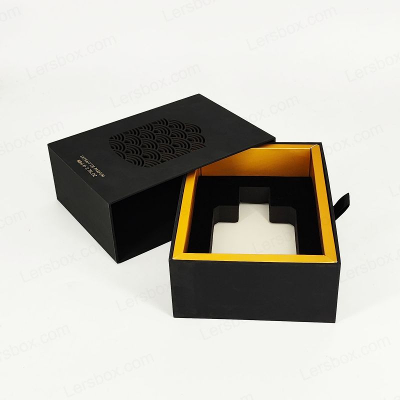 Premium Perfume Box with Custom Gold Foil, EVA Tray, and Rigid Lid for Protection HP033