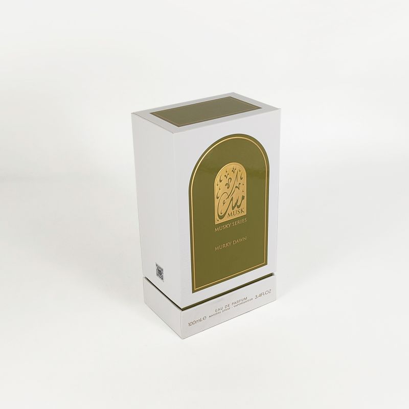 Gold Foil Embossed Perfume Box with EVA Tray, Rigid Base, and Sleek Lid Design HP031