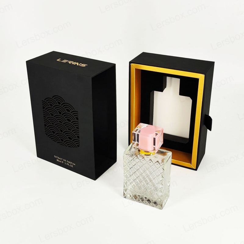 Premium Perfume Box with Custom Gold Foil, EVA Tray, and Rigid Lid for Protection HP033