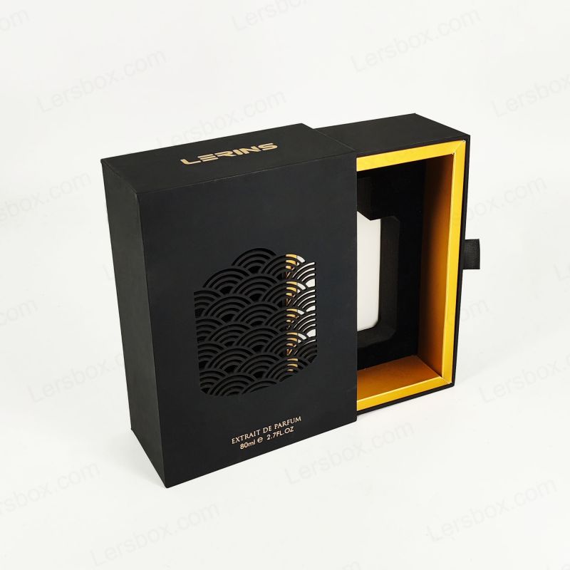 Premium Perfume Box with Custom Gold Foil, EVA Tray, and Rigid Lid for Protection HP033