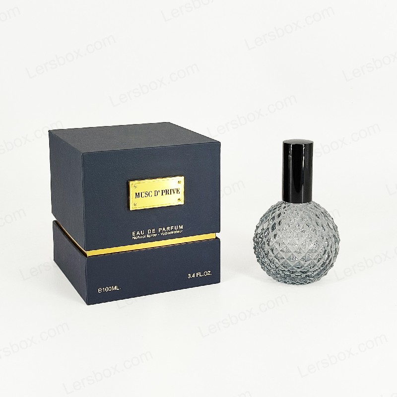 Luxury Gold Foil Perfume Packaging with Handcrafted Rigid Structure and EVA Tray Insert HP030