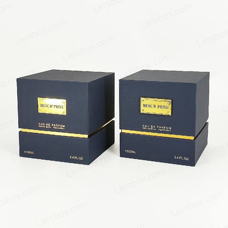 Luxury Gold Foil Perfume Packaging with Handcrafted Rigid Structure and EVA Tray Insert HP030