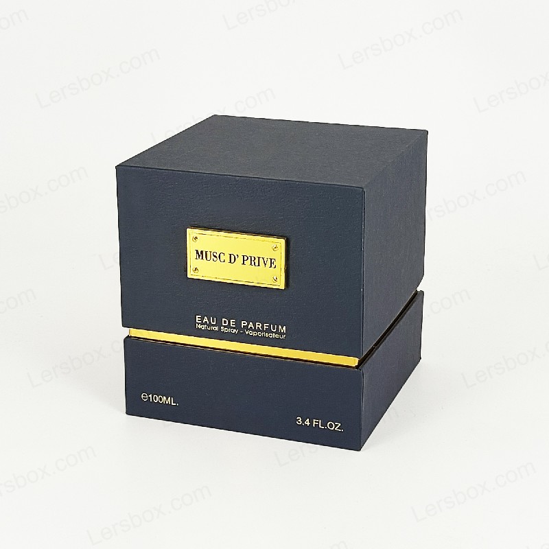 Luxury Gold Foil Perfume Packaging with Handcrafted Rigid Structure and EVA Tray Insert HP030