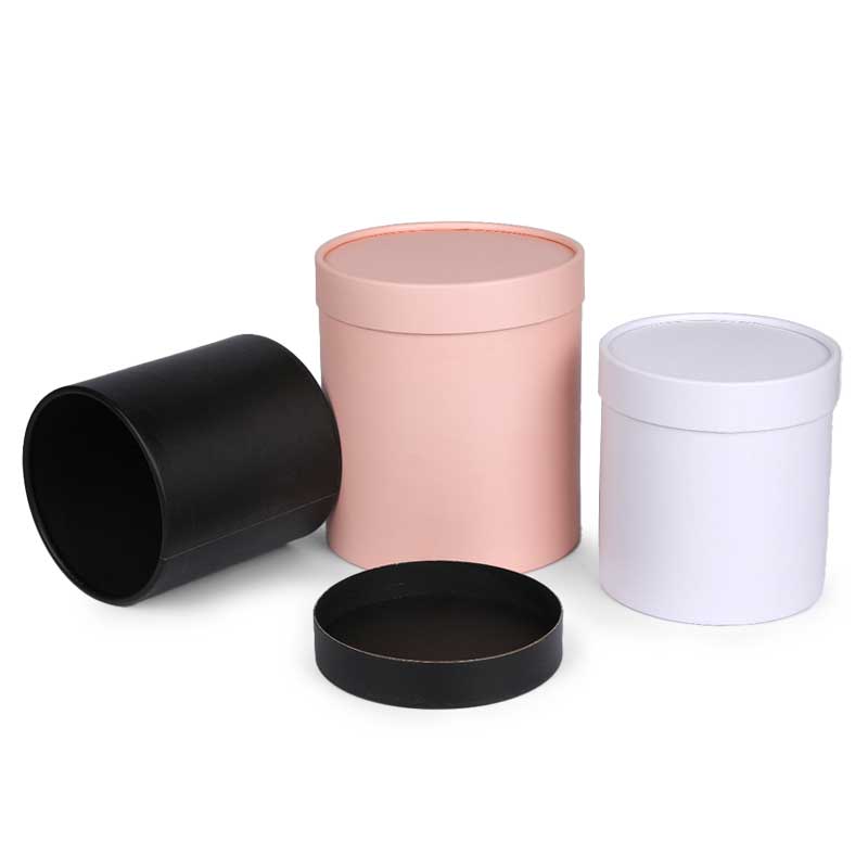 Solid Color Paper Can With Metal Lid