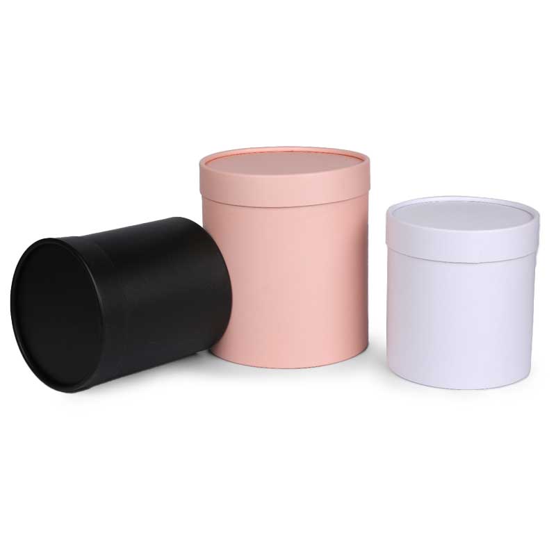 Solid Color Paper Can With Metal Lid