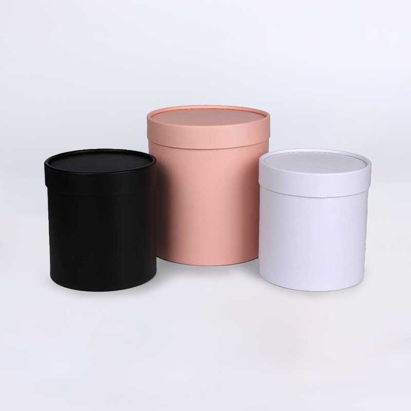 Solid Color Paper Can With Metal Lid