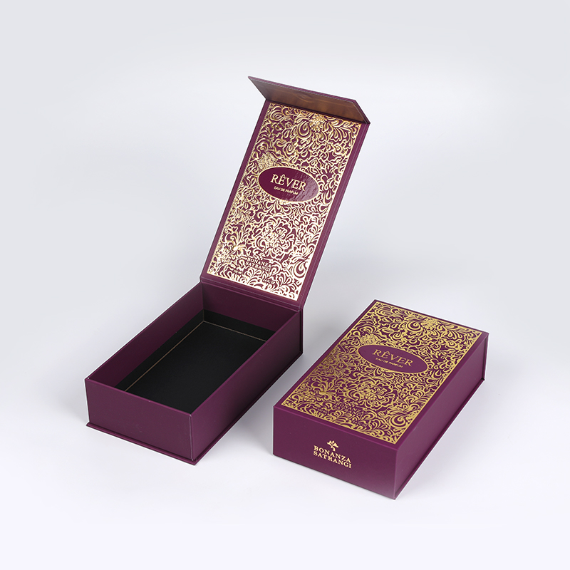 Sand Gold Perfume Presentation Box with Flocked EVA Insert