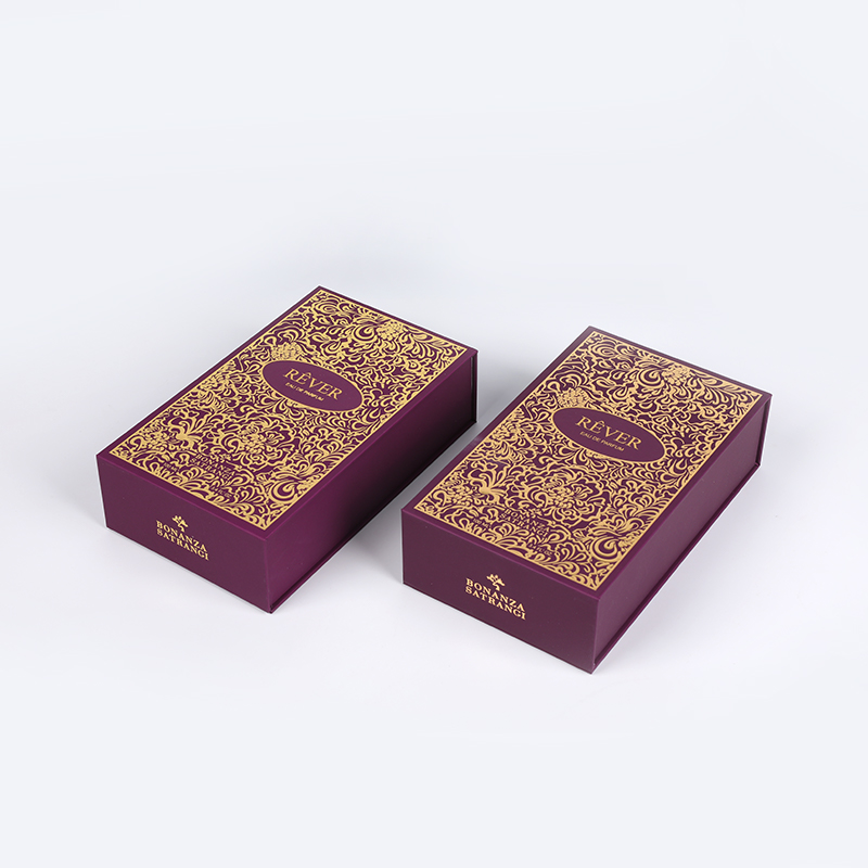 Sand Gold Perfume Presentation Box with Flocked EVA Insert